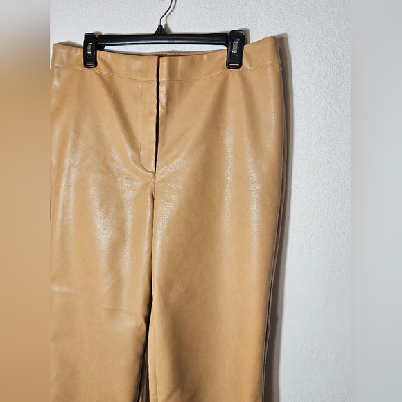 Bagatelle Faux Leather Straight or Wide Leg Pants Tan Size XL NWT - Picture 10 of 11